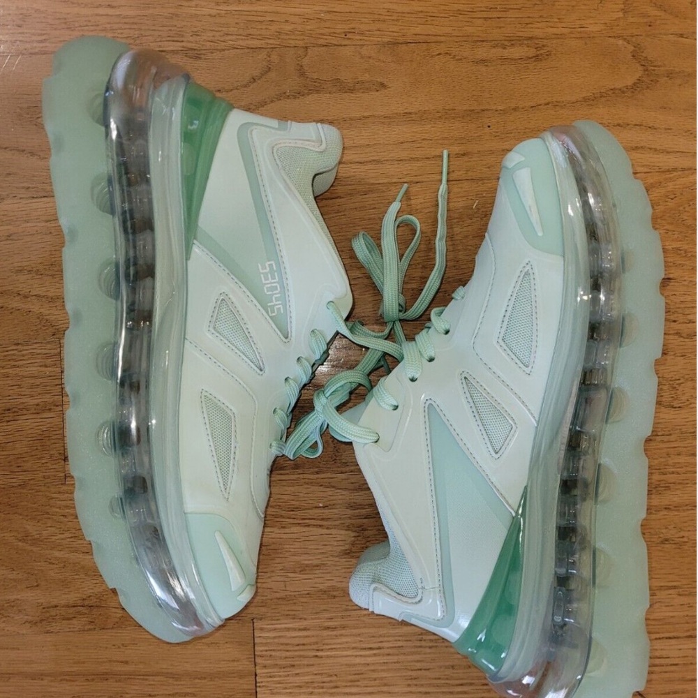 Shoes 53045 woman’s bump air platform sneaker- mint green
